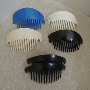Large Grip Hair Comb Pair of Interlocking Curved Banana Combs Vtg Hair Clincher